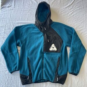 Palace Polartec Fleece Hooded Full Zip Blue Size Small